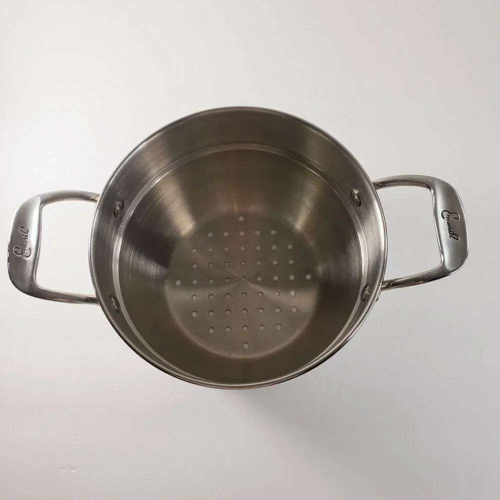 Emeril Lagassee Basket Steamer Colander Handles Stainless Steel Cookware